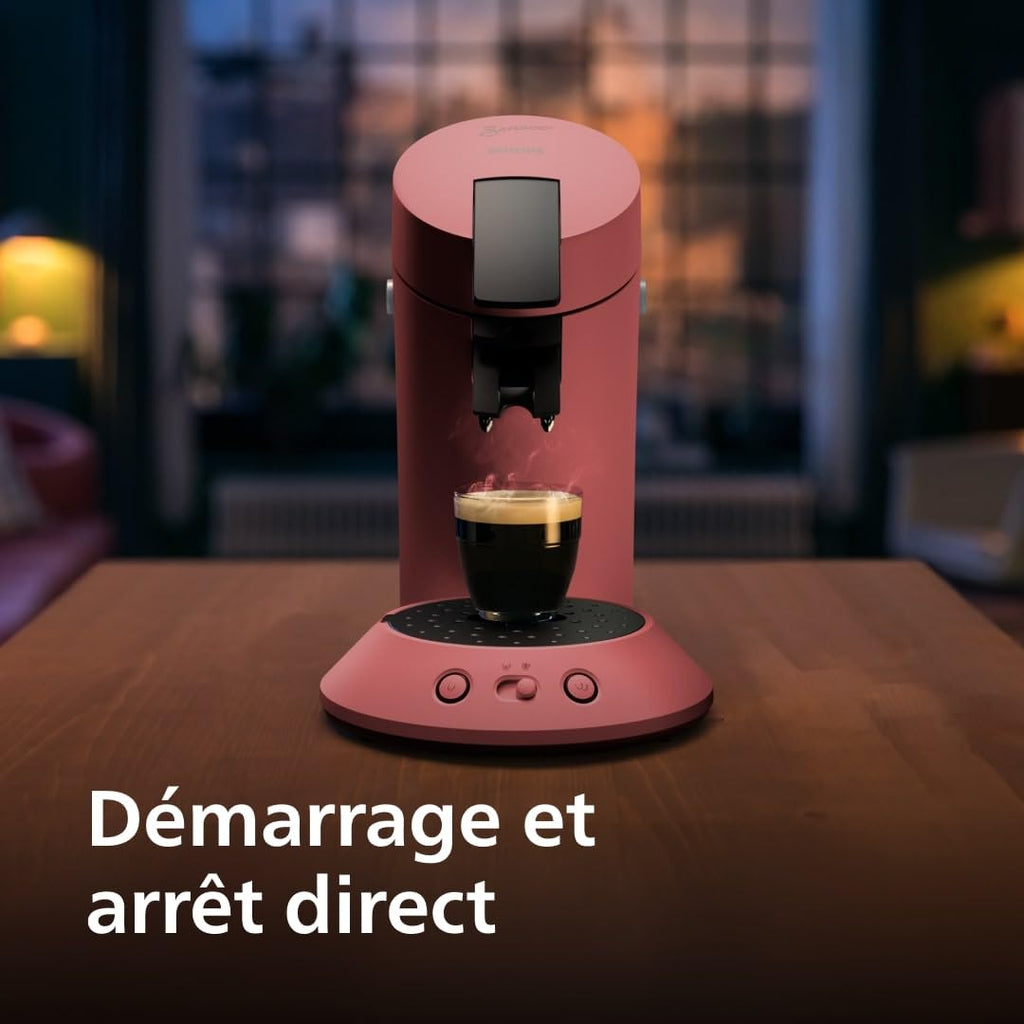 Machine à Café à Dosettes Rouge Tendre – Intensité Réglable & Boost d'Arômes (CSA210/35)