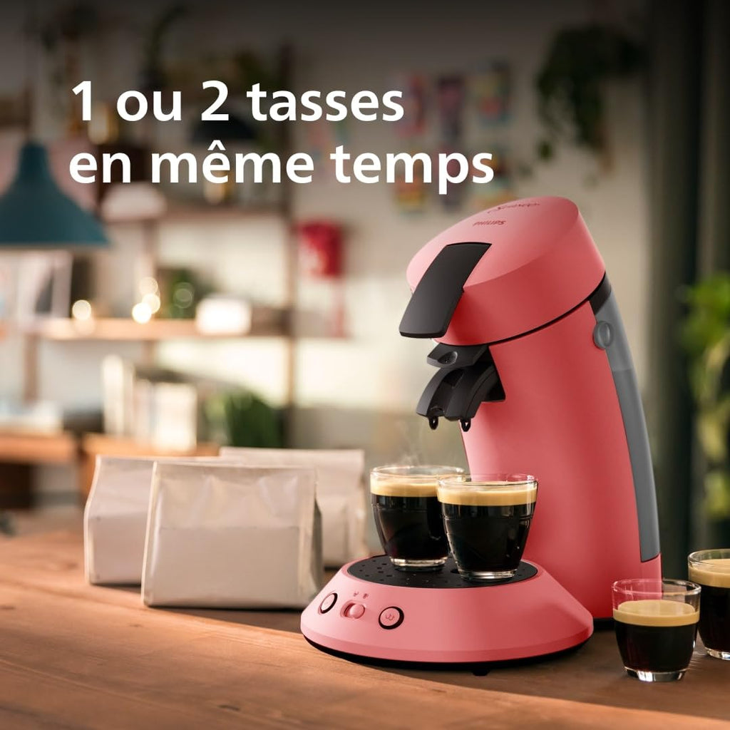 Machine à Café à Dosettes Rouge Tendre – Intensité Réglable & Boost d'Arômes (CSA210/35)