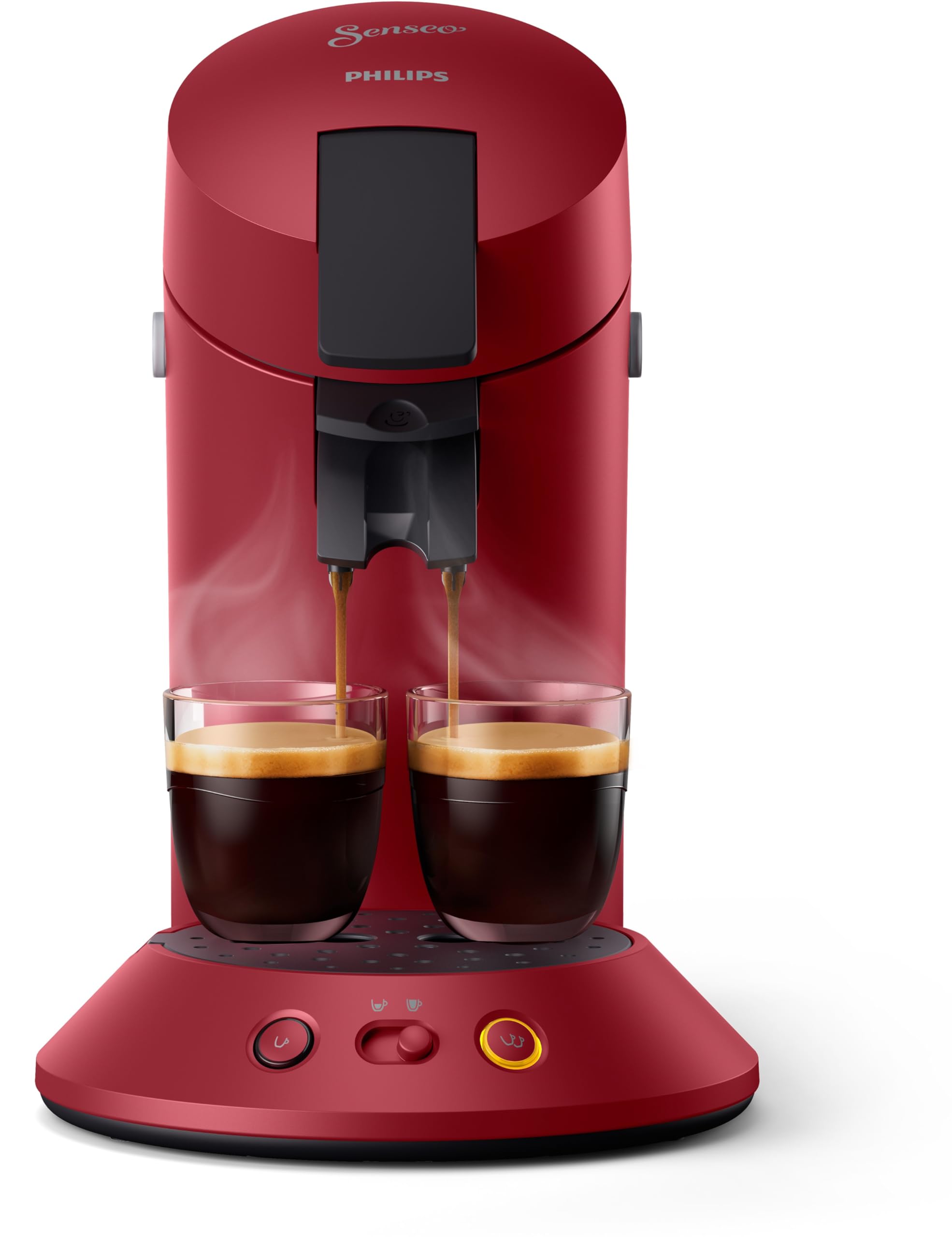 Machine à Café à Dosettes Rouge – Boost d'Arômes, Crème Plus & Intensité Réglable (CSA210/91)