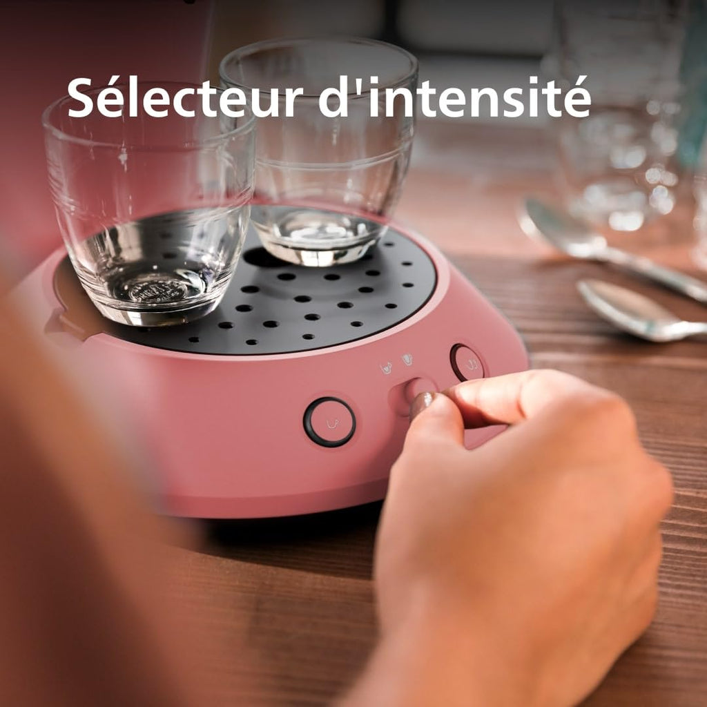 Machine à Café à Dosettes Rouge Tendre – Intensité Réglable & Boost d'Arômes (CSA210/35)