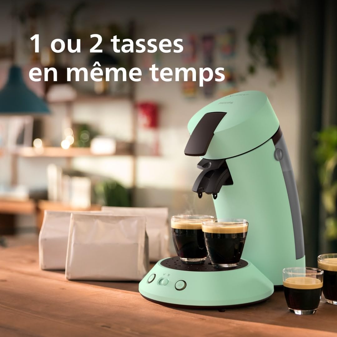 Machine à Café à Dosettes Vert Désert – Intensité Réglable & Boost d'Arômes (CSA210/80)