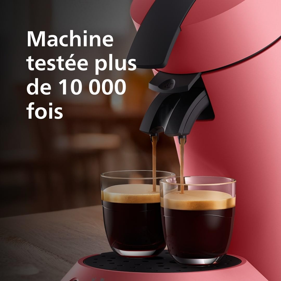 Machine à Café à Dosettes Rouge Tendre – Intensité Réglable & Boost d'Arômes (CSA210/35)