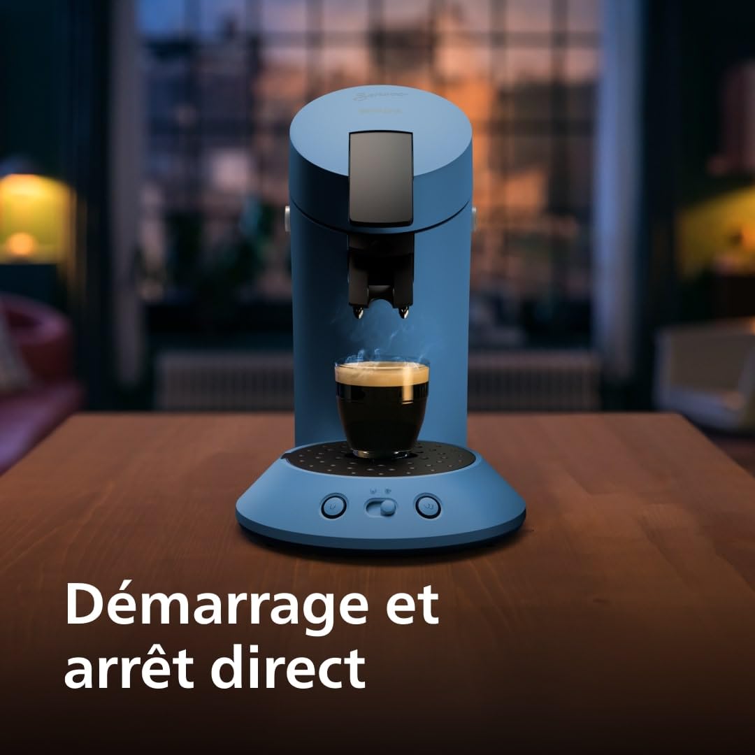 Machine à Café à Dosettes Bleu Paon – Intensité Réglable & Boost d'Arômes (CSA210/00)