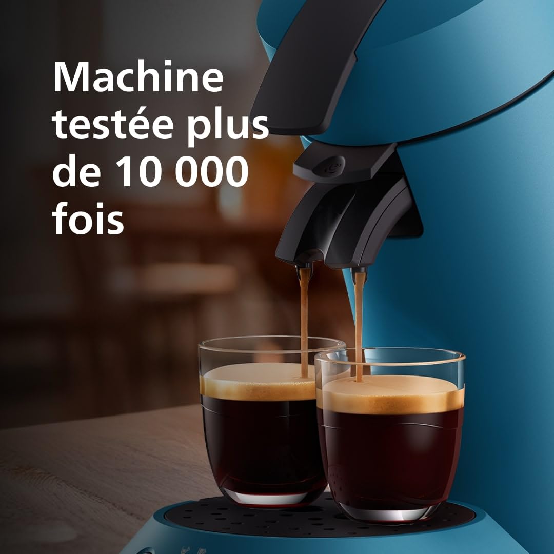 Machine à Café à Dosettes Bleu Paon – Intensité Réglable & Boost d'Arômes (CSA210/00)