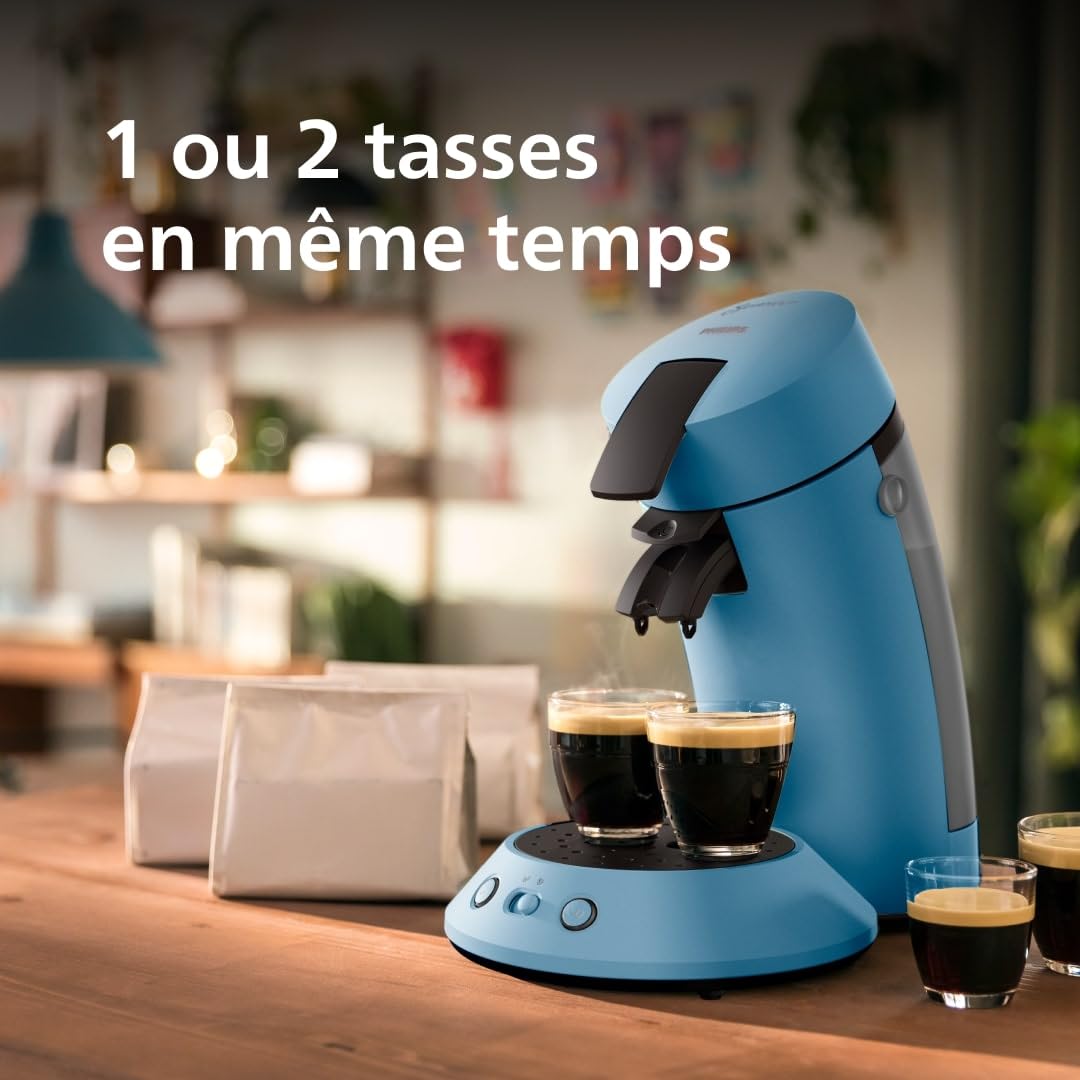 Machine à Café à Dosettes Bleu Paon – Intensité Réglable & Boost d'Arômes (CSA210/00)