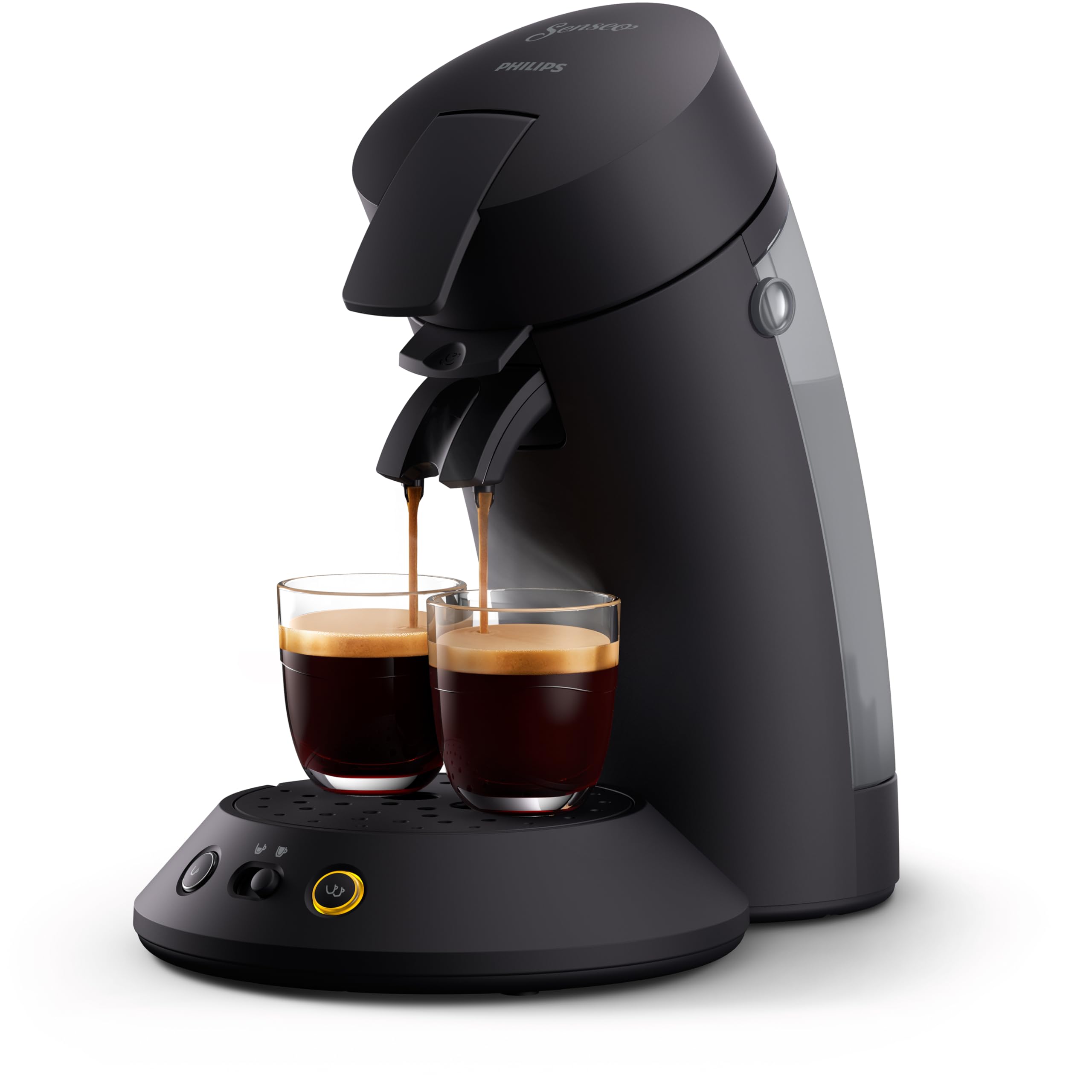 Machine à Café à Dosettes Noir Intense – Crème Plus, Boost d'Arômes & Sélecteur d'Intensité (CSA210/61)