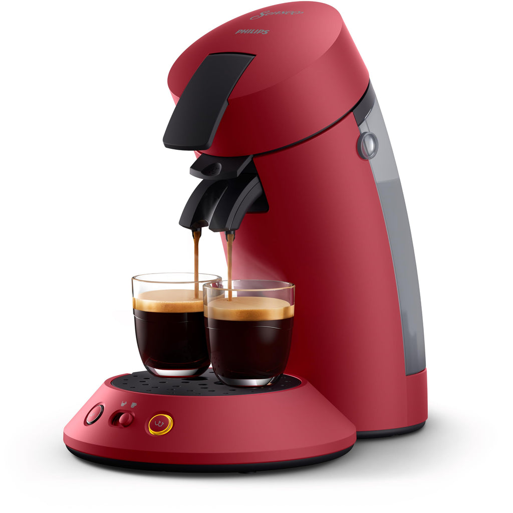 Machine à Café à Dosettes Rouge – Boost d'Arômes, Crème Plus & Intensité Réglable (CSA210/91)
